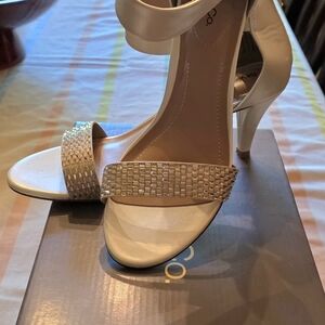 NEW, Style & Co. Shimmering Cream Heeled Sandals